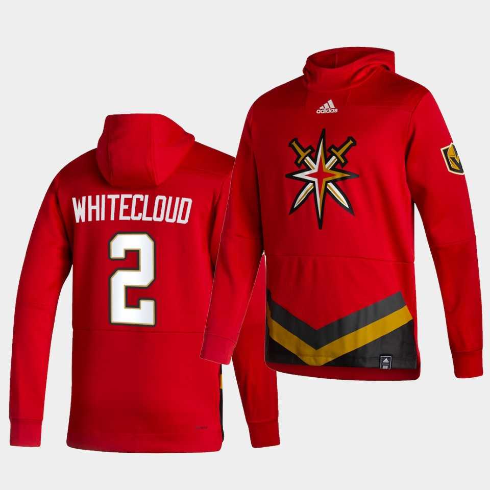 Men Vegas Golden Knights 2 Whitecloud Red NHL 2021 Adidas Pullover Hoodie Jersey